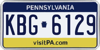 PA license plate KBG6129