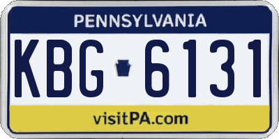 PA license plate KBG6131