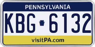 PA license plate KBG6132