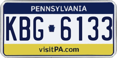 PA license plate KBG6133