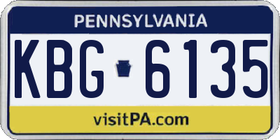 PA license plate KBG6135