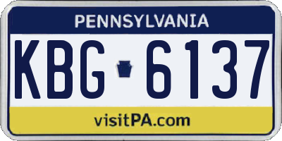 PA license plate KBG6137