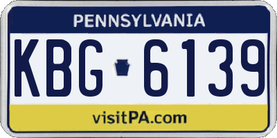 PA license plate KBG6139