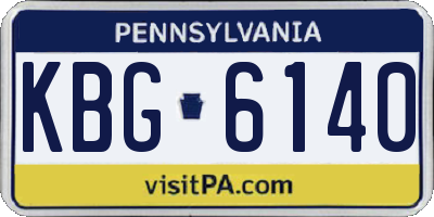 PA license plate KBG6140