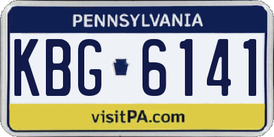 PA license plate KBG6141