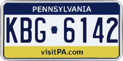 PA license plate KBG6142
