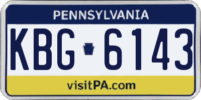 PA license plate KBG6143