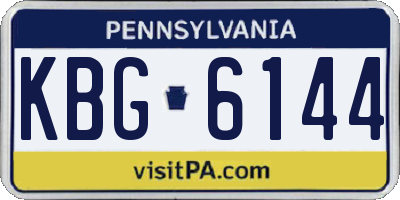PA license plate KBG6144