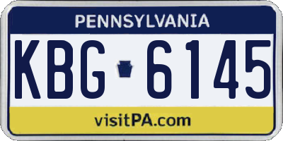 PA license plate KBG6145