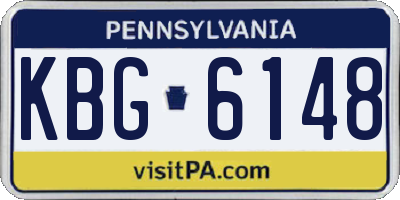 PA license plate KBG6148
