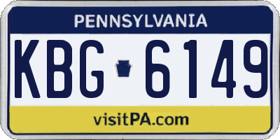 PA license plate KBG6149