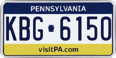 PA license plate KBG6150