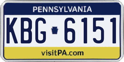 PA license plate KBG6151