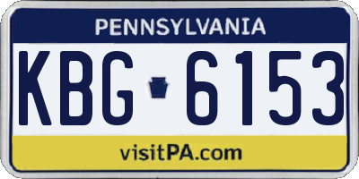PA license plate KBG6153