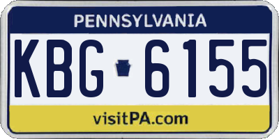 PA license plate KBG6155