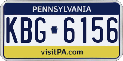 PA license plate KBG6156
