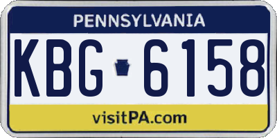 PA license plate KBG6158