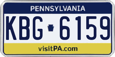 PA license plate KBG6159
