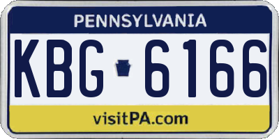 PA license plate KBG6166