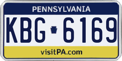 PA license plate KBG6169