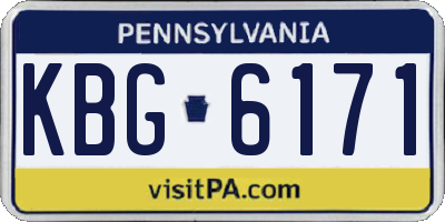 PA license plate KBG6171