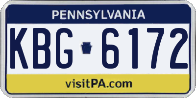 PA license plate KBG6172