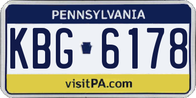 PA license plate KBG6178