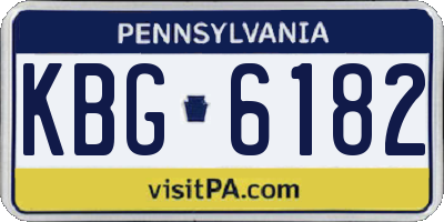 PA license plate KBG6182