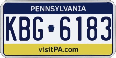 PA license plate KBG6183