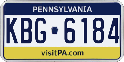 PA license plate KBG6184