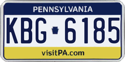 PA license plate KBG6185