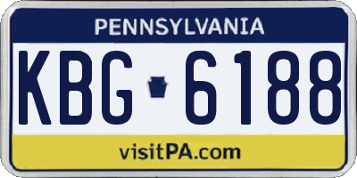 PA license plate KBG6188
