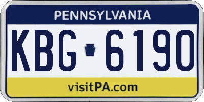 PA license plate KBG6190