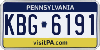 PA license plate KBG6191