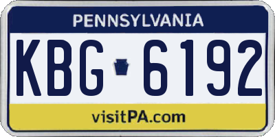 PA license plate KBG6192