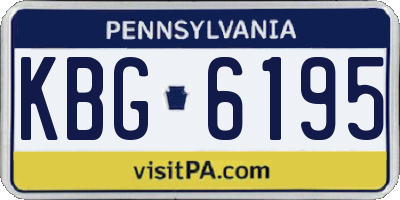 PA license plate KBG6195