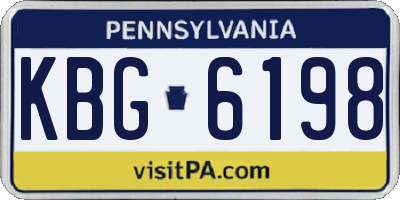 PA license plate KBG6198
