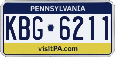 PA license plate KBG6211
