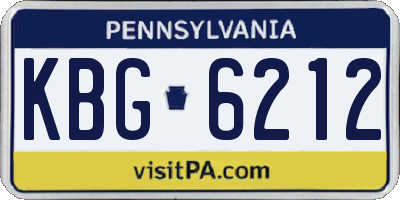 PA license plate KBG6212