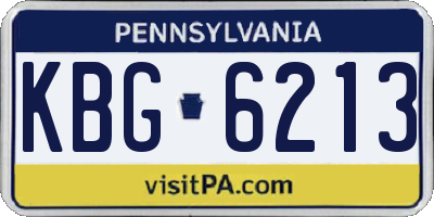 PA license plate KBG6213