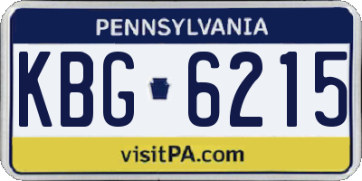 PA license plate KBG6215