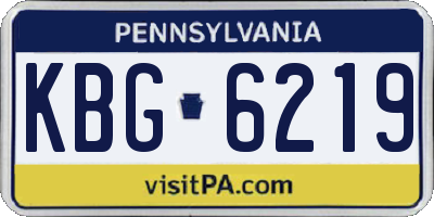 PA license plate KBG6219