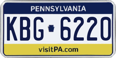 PA license plate KBG6220