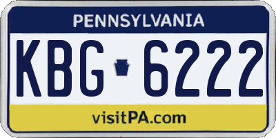 PA license plate KBG6222