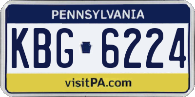 PA license plate KBG6224