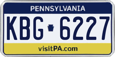 PA license plate KBG6227