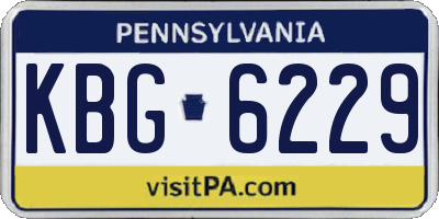 PA license plate KBG6229