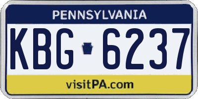 PA license plate KBG6237
