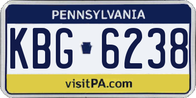 PA license plate KBG6238