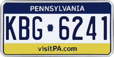 PA license plate KBG6241